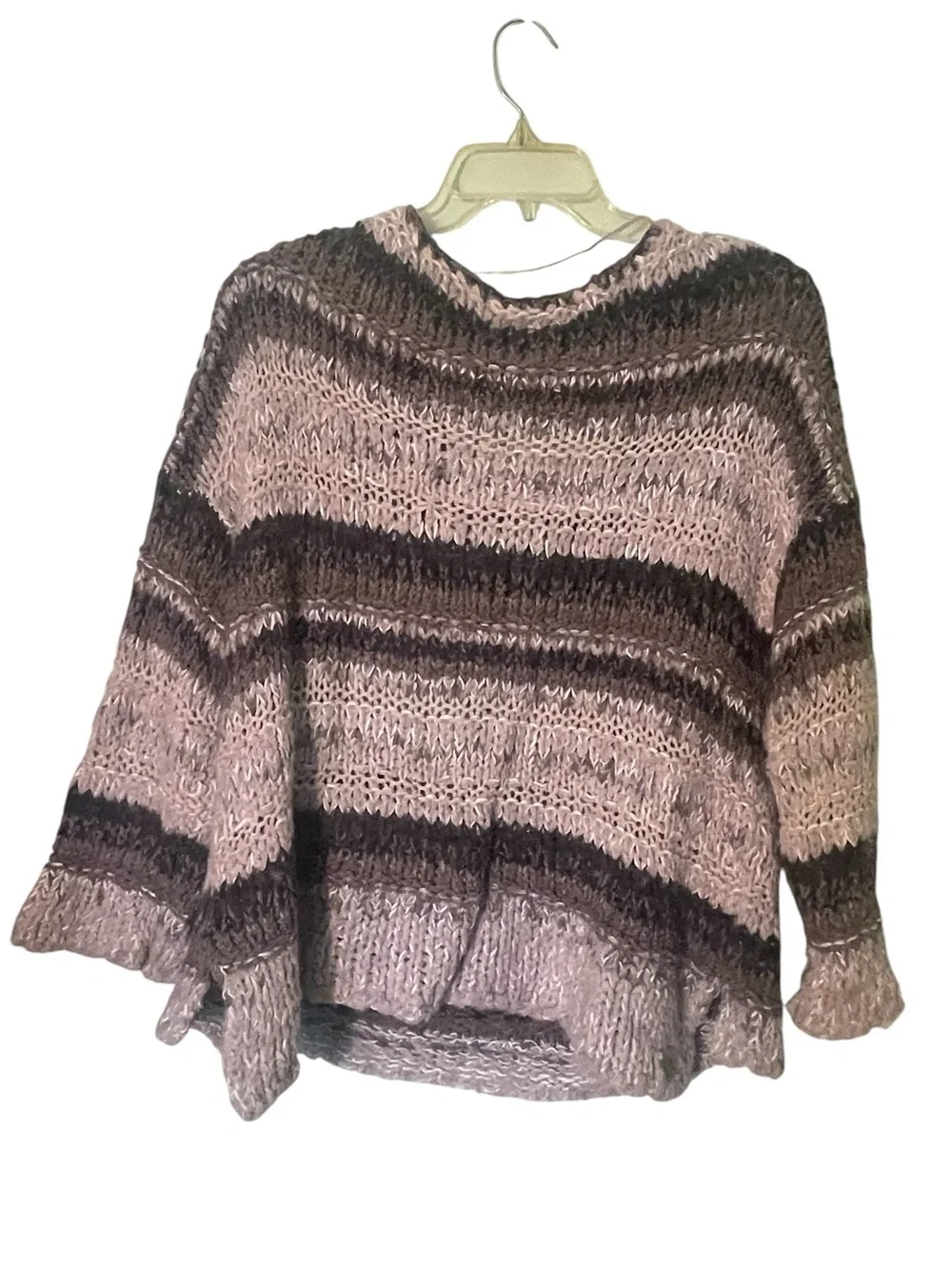 Free People chunky knit striped sweater. Wool/Alpca/Mohair/other blend Size S/P - Picture 6 of 8